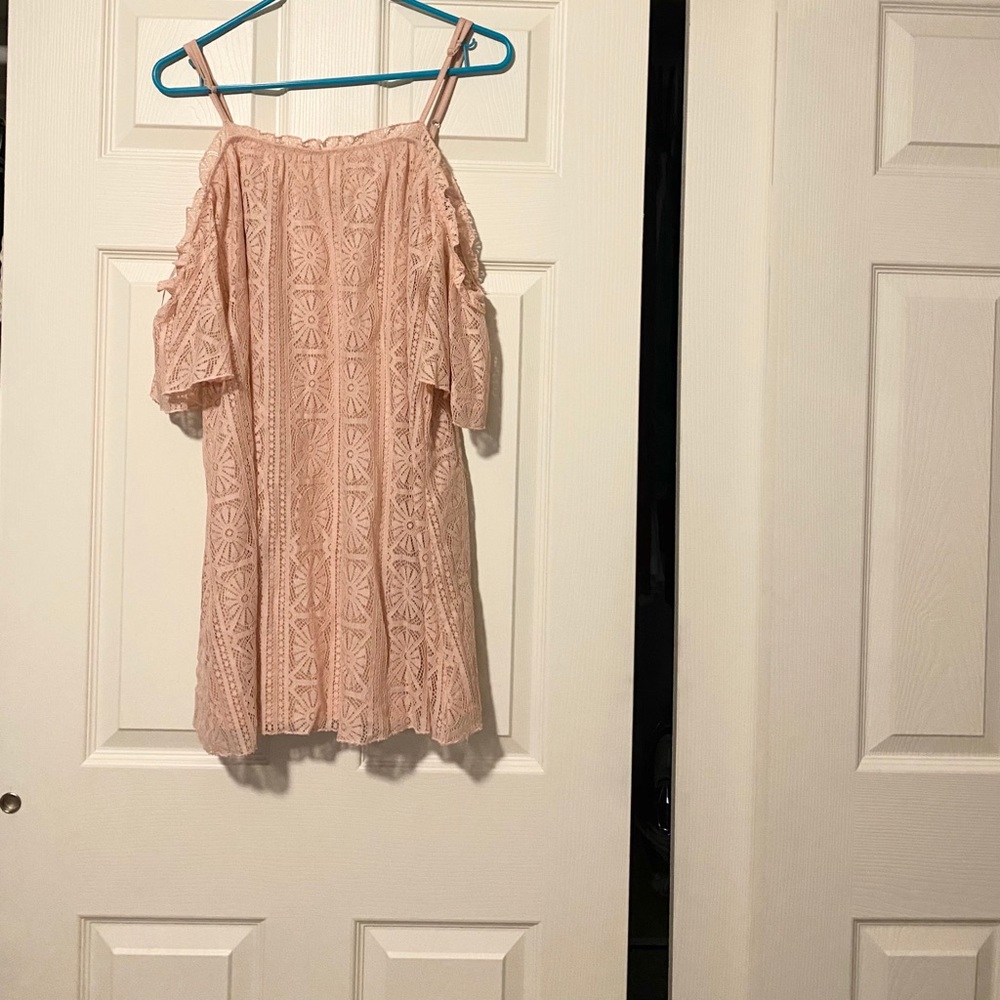 Women's Off Shoulder Lace Shift Loose Mini Dress